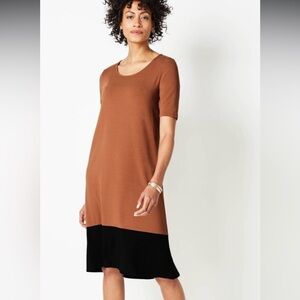 J Jill Wearever Collection size M Colorblock midi dress Lagenlook minimalist